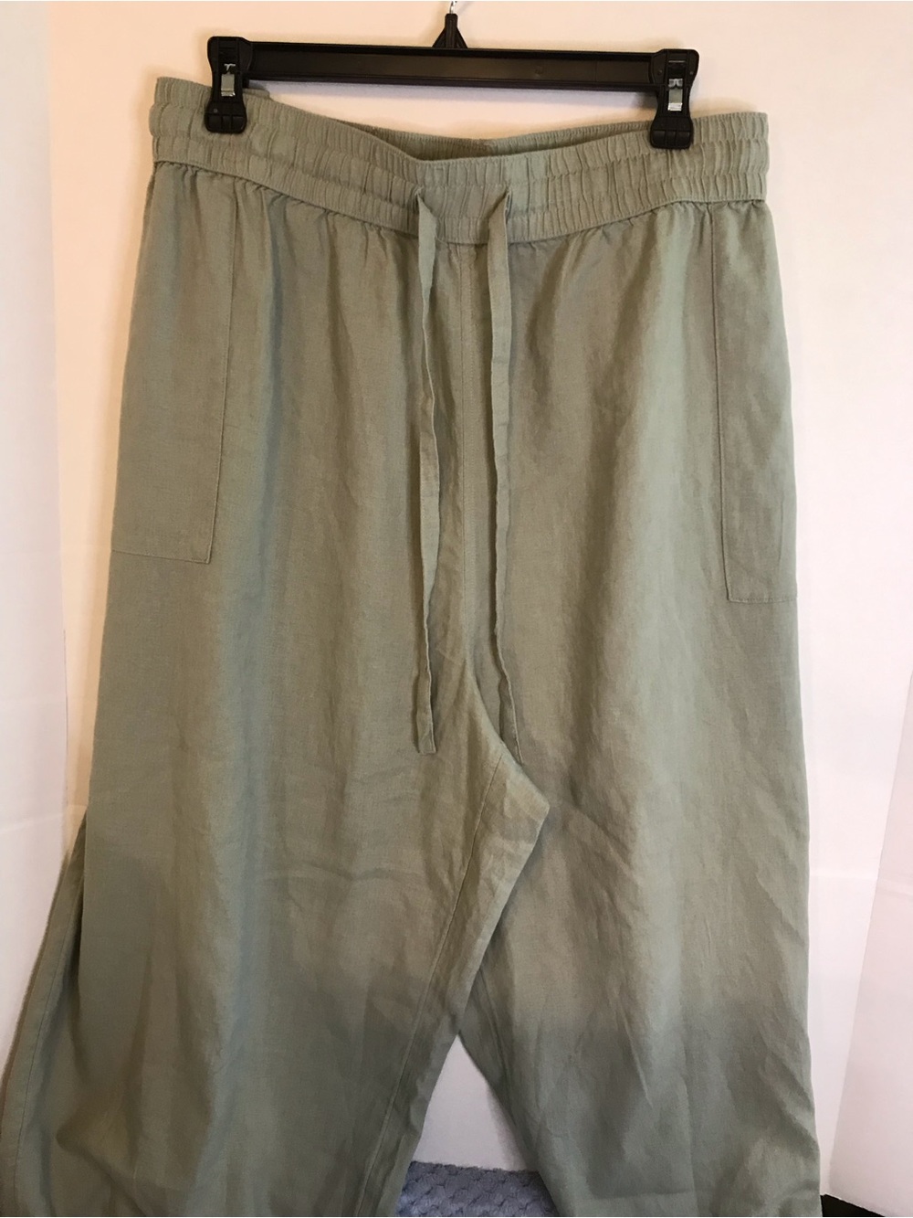 Cynthia Rowley Linen Blend Wide Leg Pants Pale Sage Women's Size 3XL NWT.